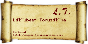 Löwbeer Tonuzóba névjegykártya