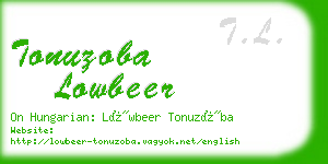 tonuzoba lowbeer business card